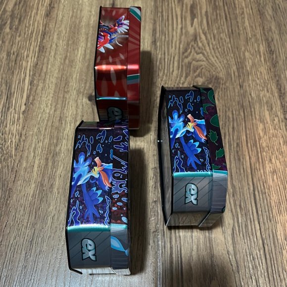 Pokemon Trading Card Game EMPTY Metal Container Boxes Set of 3 - Picture 4 of 4